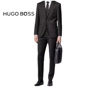 🔴 HUGO BOSS NEW NWT GUABELLO 2 BUTTON SUPER 120 BLACK SUIT